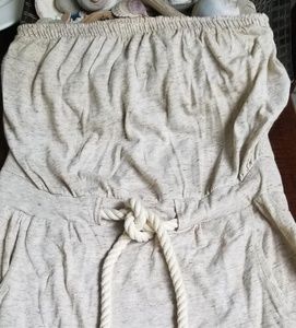 Strapless sun dress. Rope belt. S